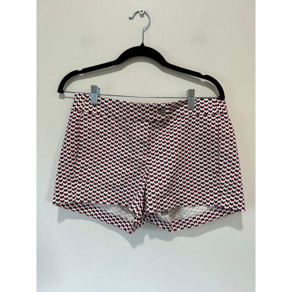 J. Crew red blue patterned shorts size 2 stretch preppy classic